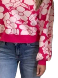 Llove - Long Sleeve Floral Sweater