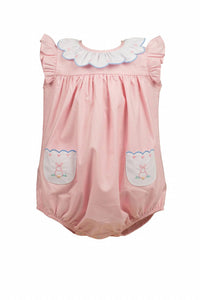 The Proper Peony - Girl's Clover Bunny Bubble Romper