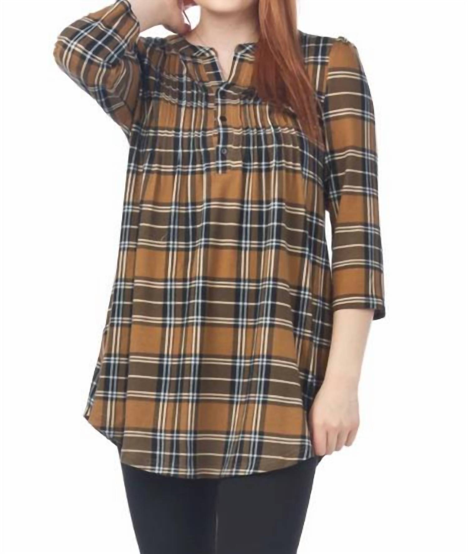 Papillon - Check Pleated Tunic