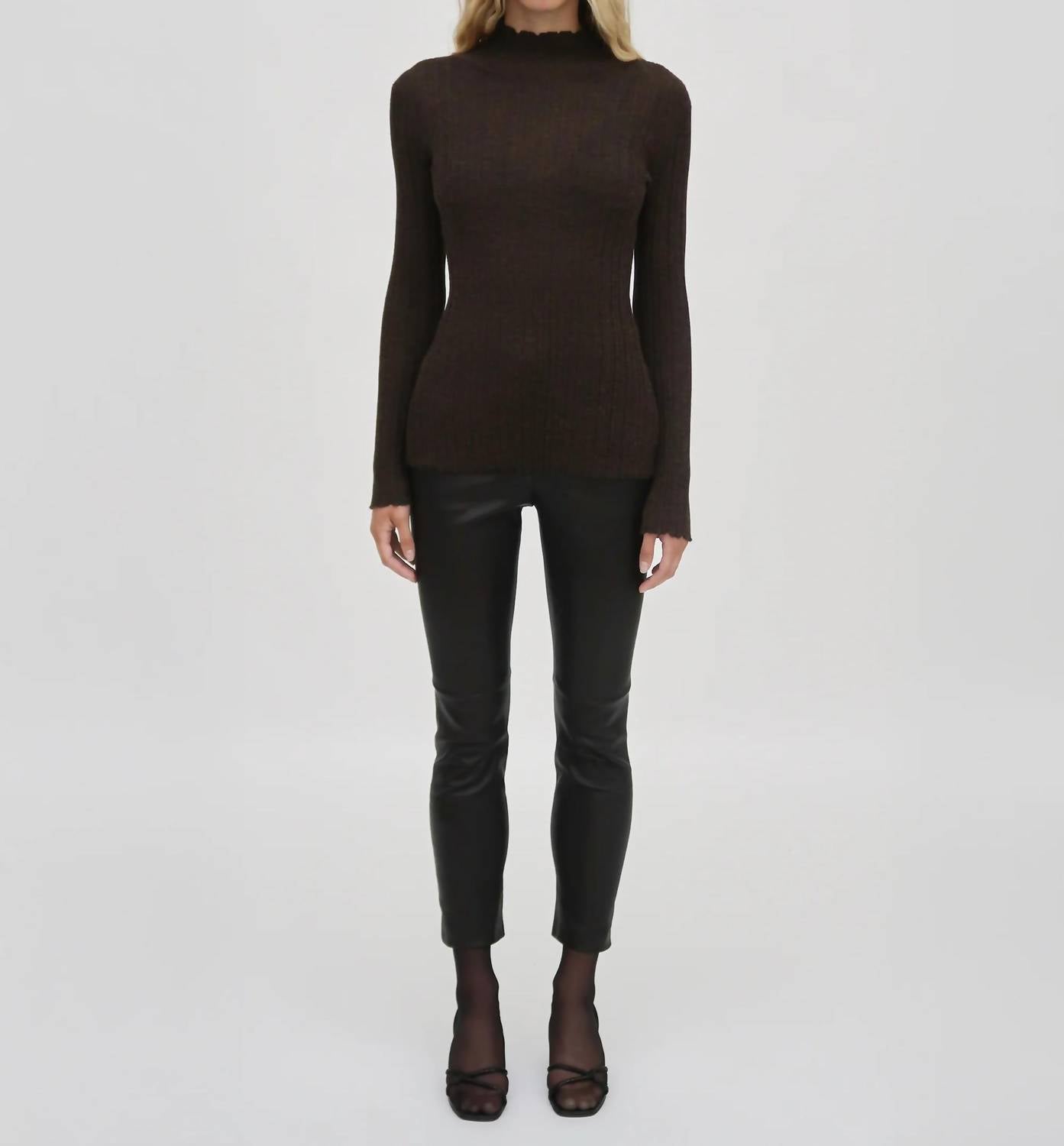 Rosetta Getty - Plisse Turtleneck Top