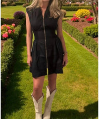 Umgee - Sleeveless Zip-up Mini Dress