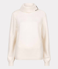 Esqualo - Gida Gem Embellished Split Turtleneck Sweater