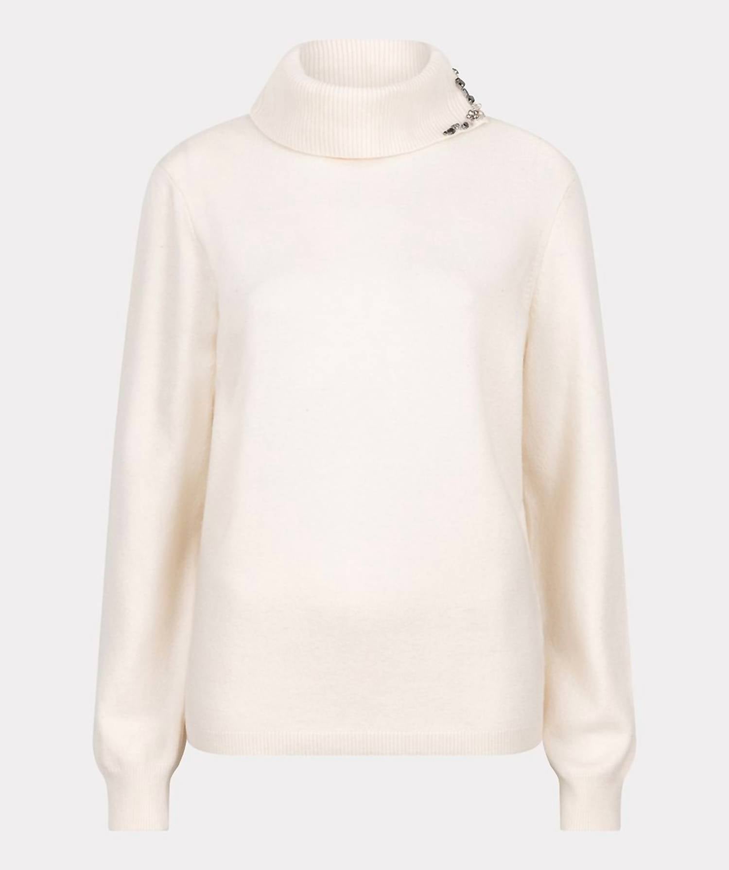Esqualo - Gida Gem Embellished Split Turtleneck Sweater