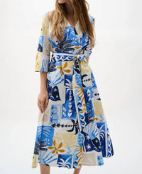 Joseph Ribkoff - Floral V-neck Wrap Dress