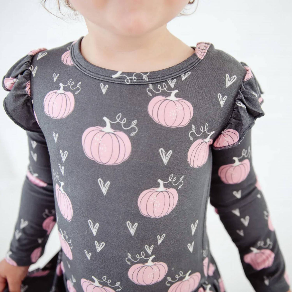 Dreamiere - Pumpkin Spice And Everything Nice Long Sleeve Ruffle Romper