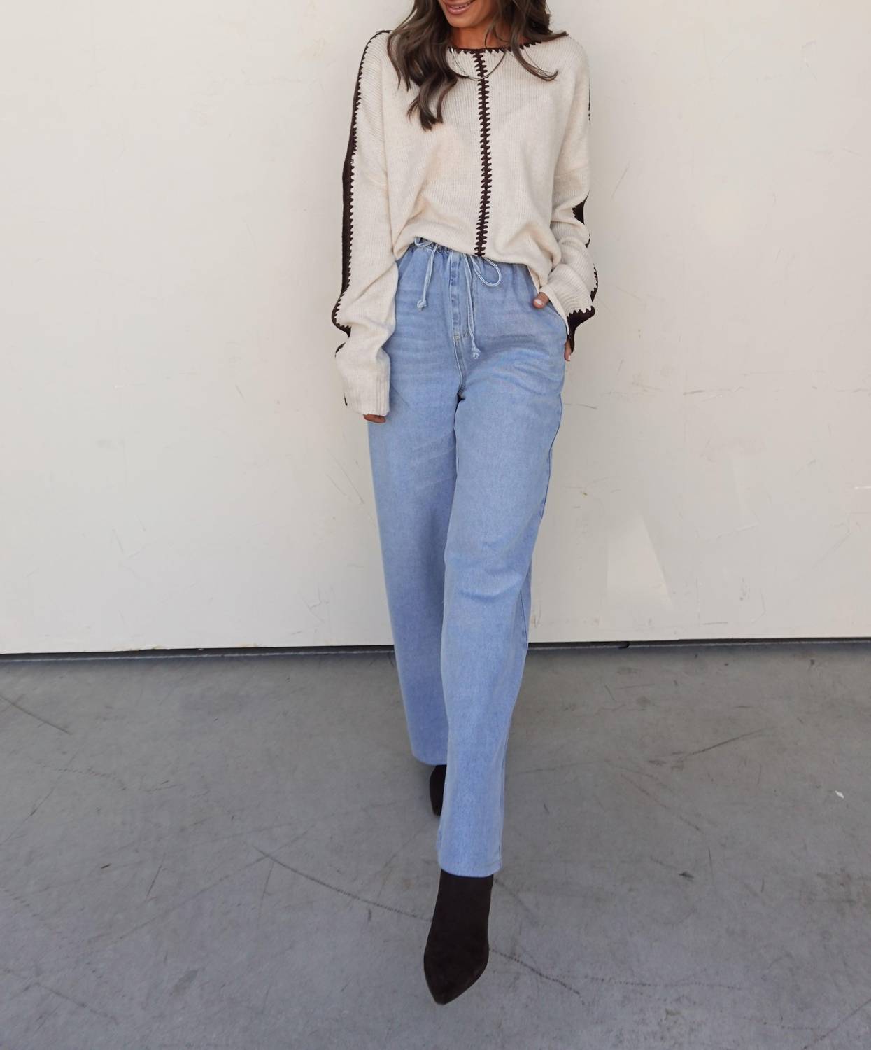 Wishlist - Drawstring Wide Leg Denim Pant