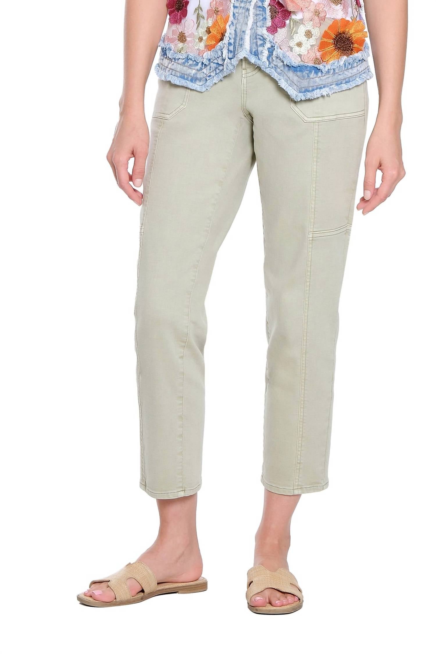 TRU LUXE Utility Jean in jade - women's jeans