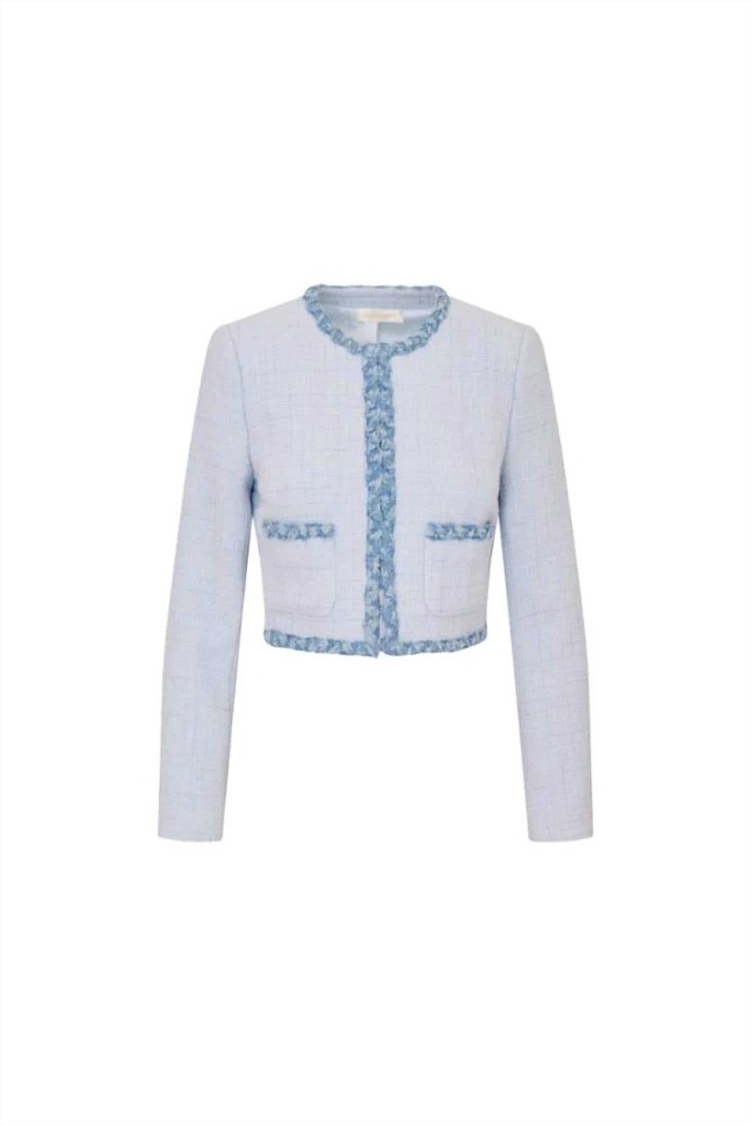 Loveshackfancy - Azula Denim-trimmed Tweed Jacket