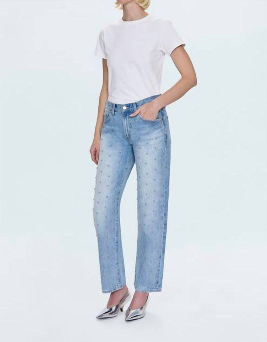 Pistola - Lexi Mid Rise Bowed Straight Jeans