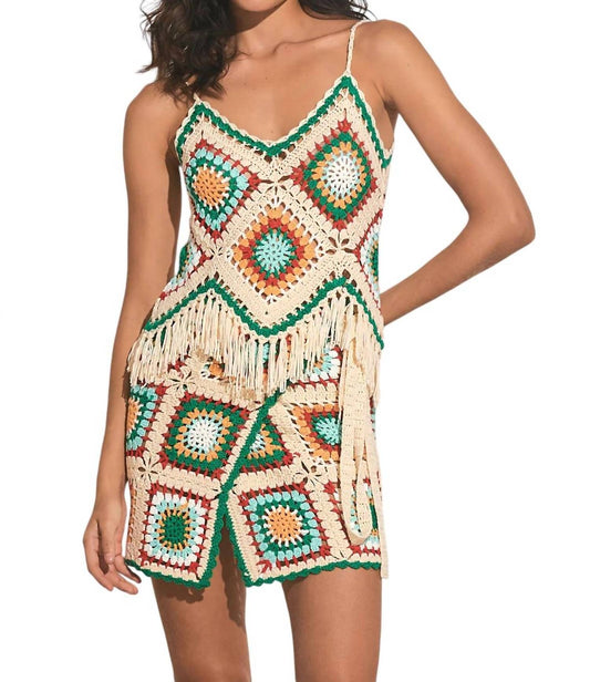 Elan - CROCHET TANK WITH FRINGE BOTTOM