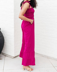 White Birch - Almost Available Flared Jumpsuit