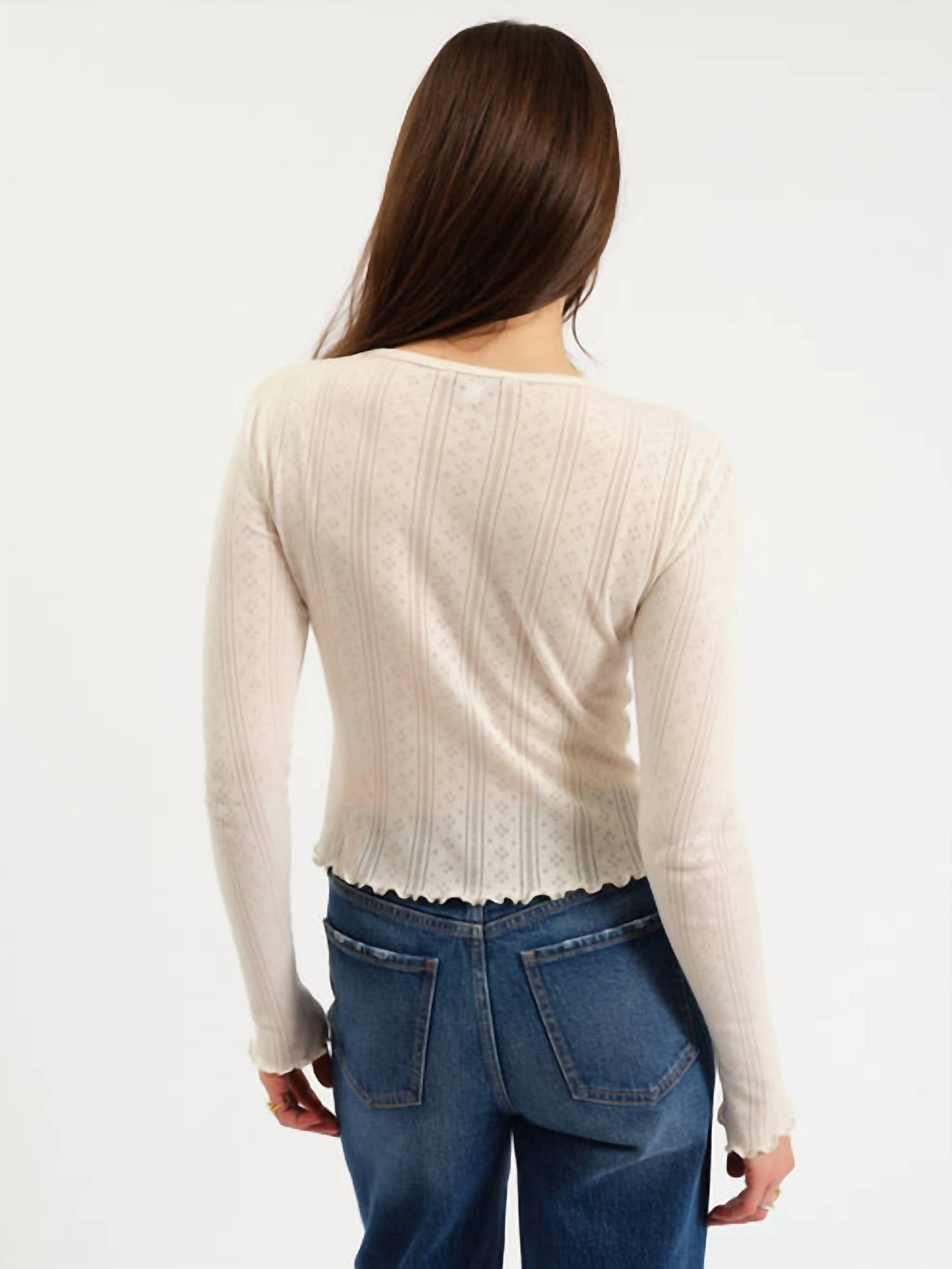 Daze - Waverly Pointelle Long Sleeve Top