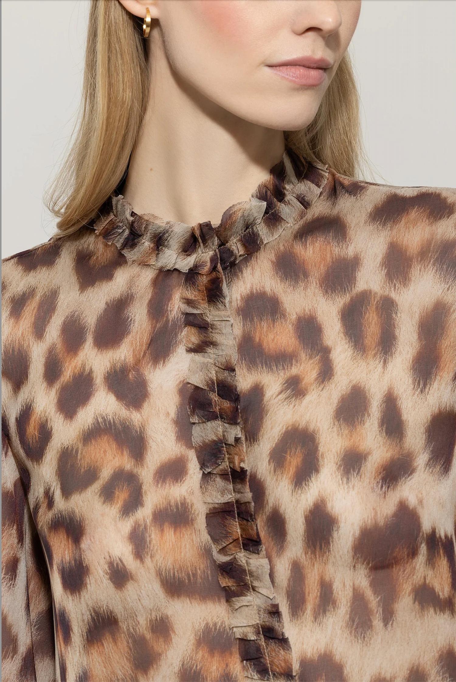Luisa Cerano - Animal Print Silk Blouse
