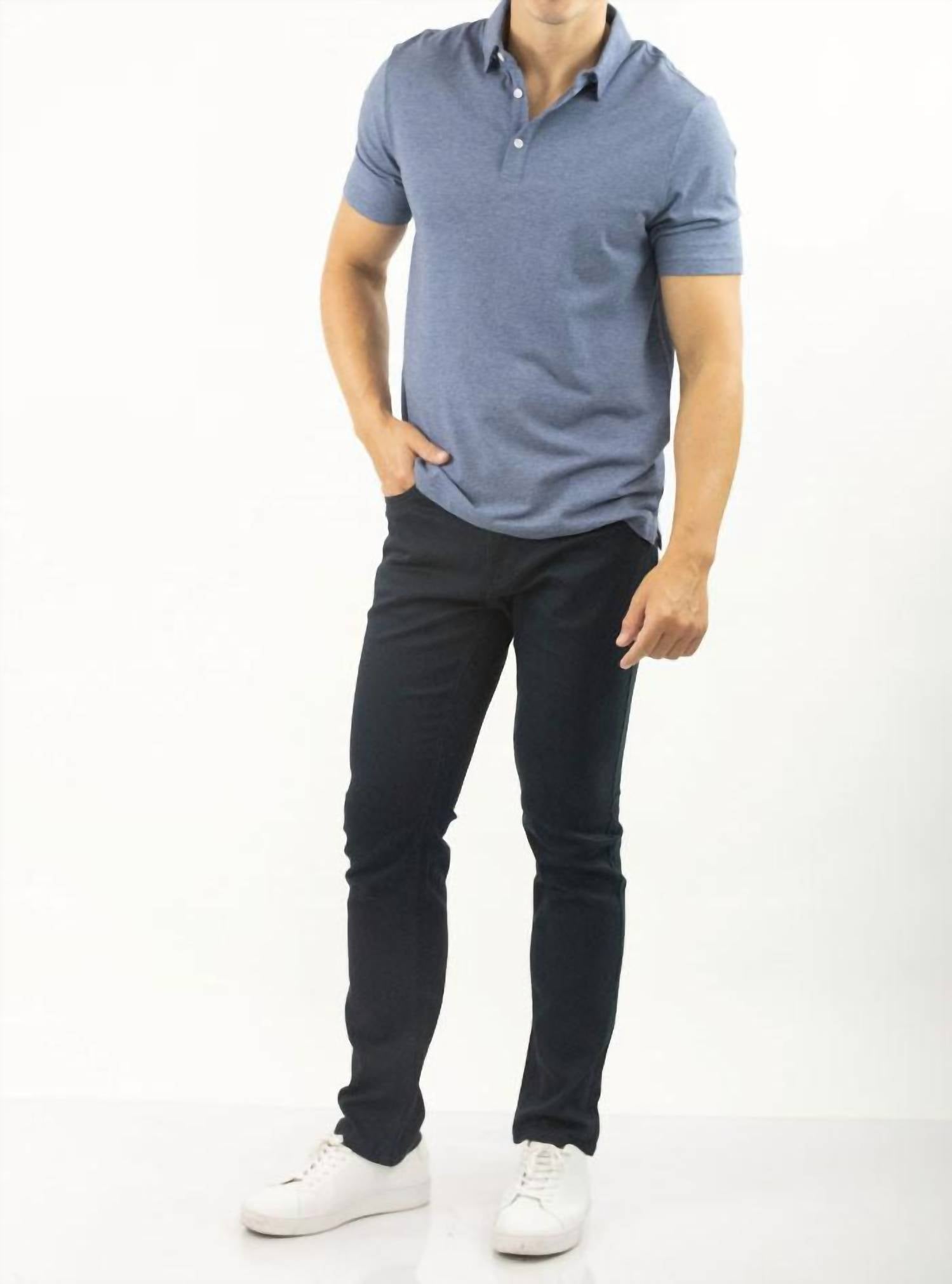 JACHS NEW YORK Straight Fit 5 Pocket Summer Commuter Pants in black - men's pants