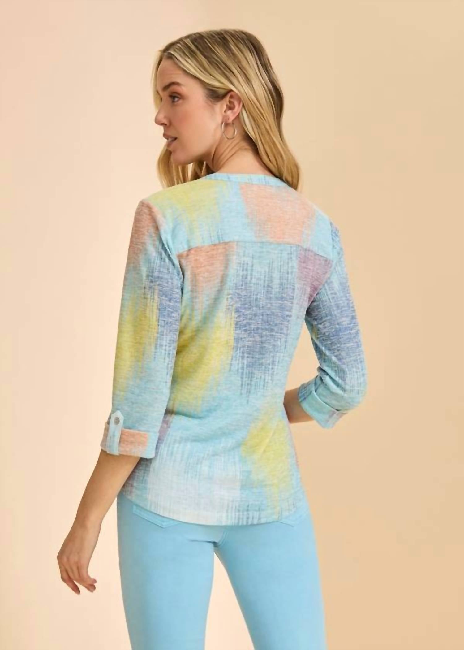 Fdj - Quarter Sleeve Henley Top