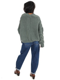 Dreamers - Chunky Cable Knit Open Cardigan