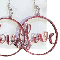 Southern Attitude - Women's Glittery Love Hoop Earrings