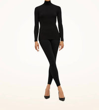 Wolford Viscose Rib Pullover in black - women's long sleeve top