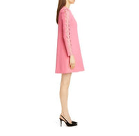 Lela Rose - Wool Blend Wave Inset Long Sleeve Short Dress