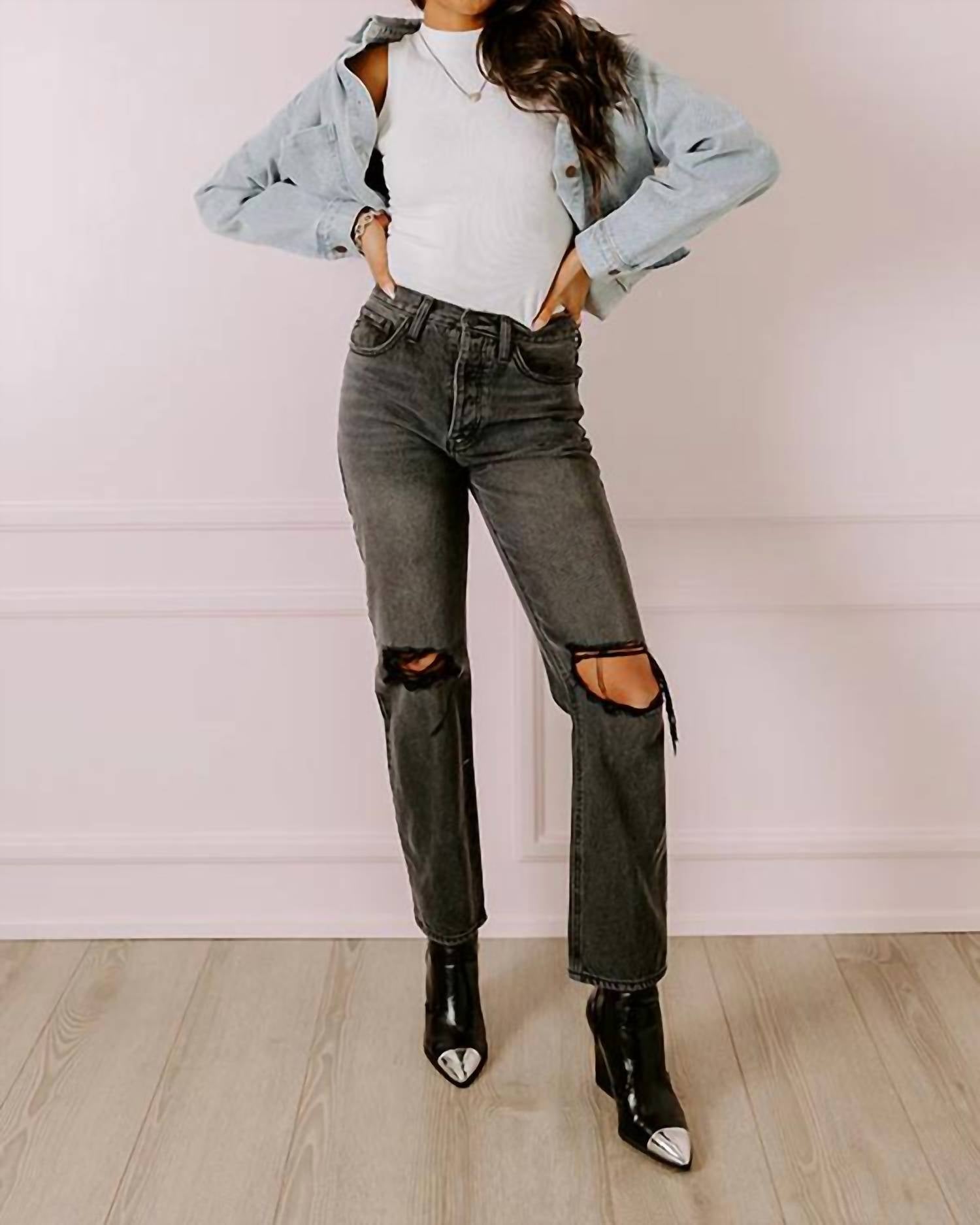 Kancan - Jackson High Waist Distressed Jeans