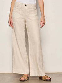 Sanctuary - Linen Marine Wide Leg Jeans