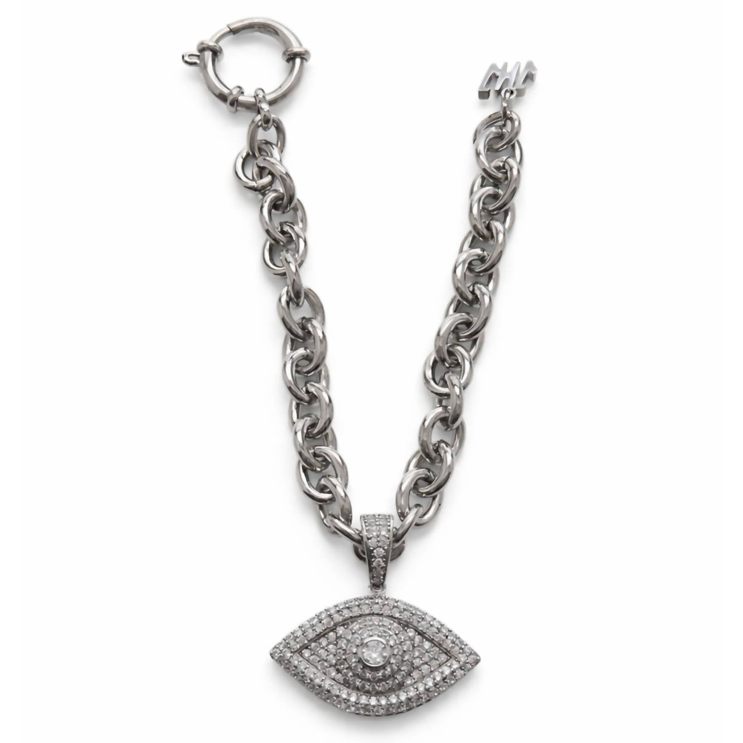 Jagged Halo Jewelry - Women's Chunky Chain Evil Eye Bracelet