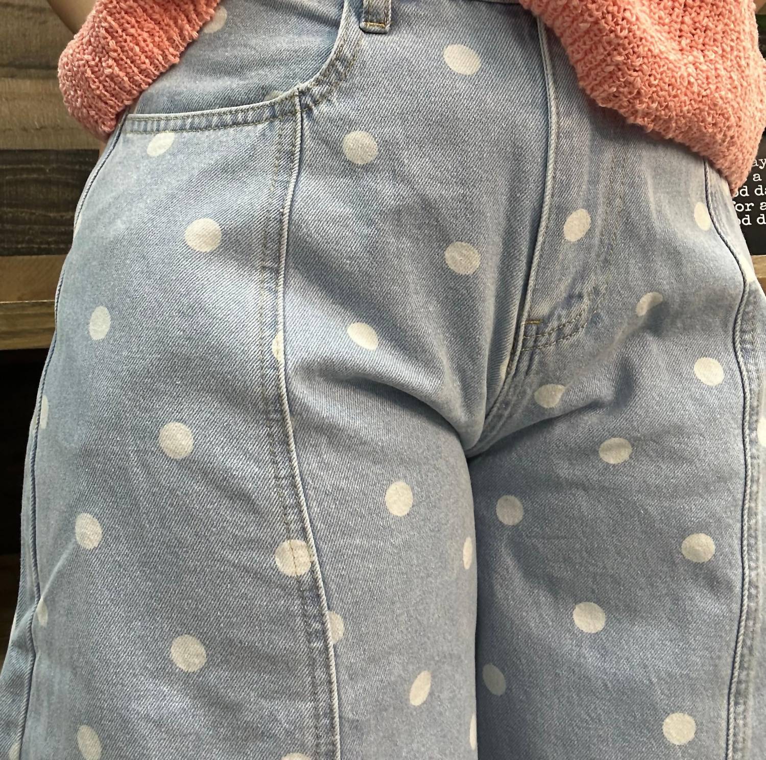Peach Love - Polka Dot Gypsy Fit Pants
