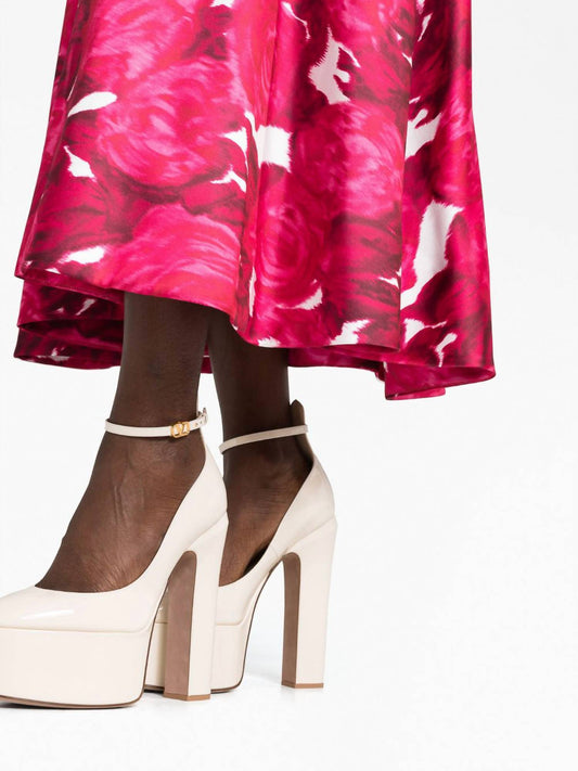 Valentino - Rose Moire Midi Skirt