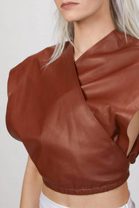 ENVELOPE LEATHER TOP