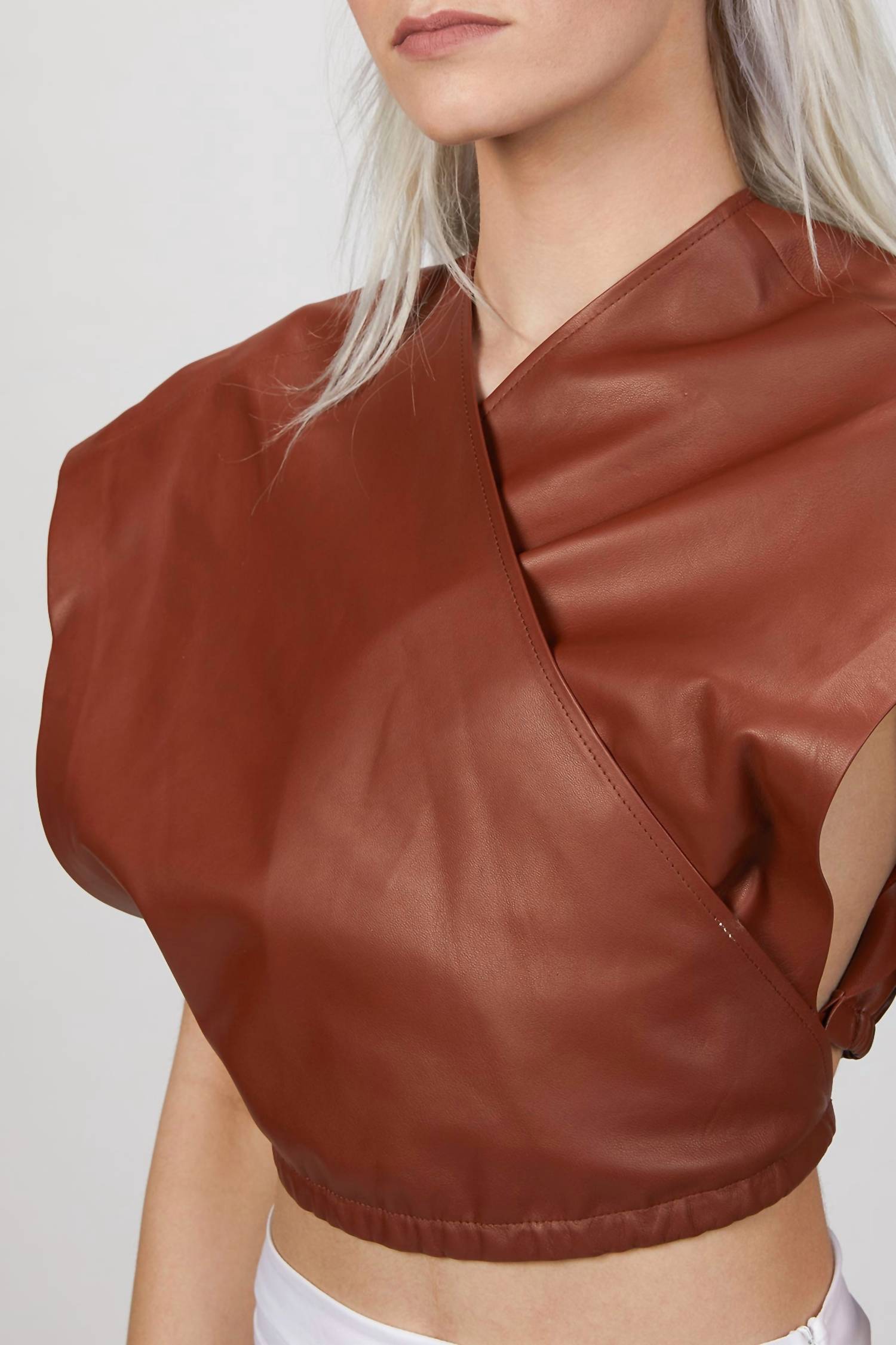 ENVELOPE LEATHER TOP
