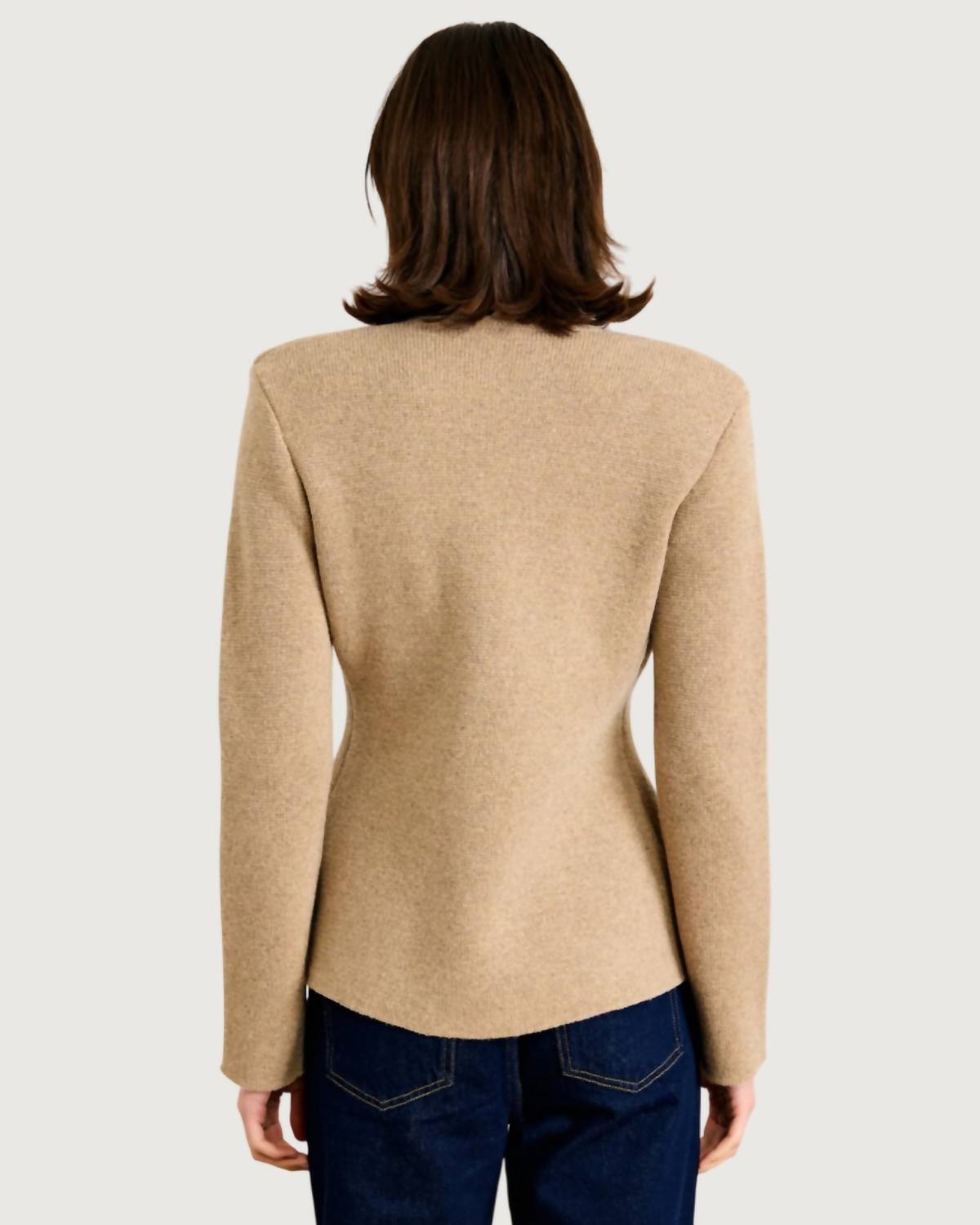 line and dot Atleigh Sweater in oatmeal - women's sweater - alternate view