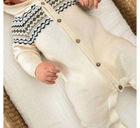 Viverano Organics - Baby Fair Isle Sweater Knit Hooded Jumpsuit