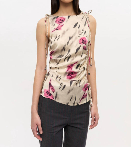 Ganni - Floral Satin Top