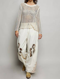 Pol - Round Neck Long Sleeve Sweater Top
