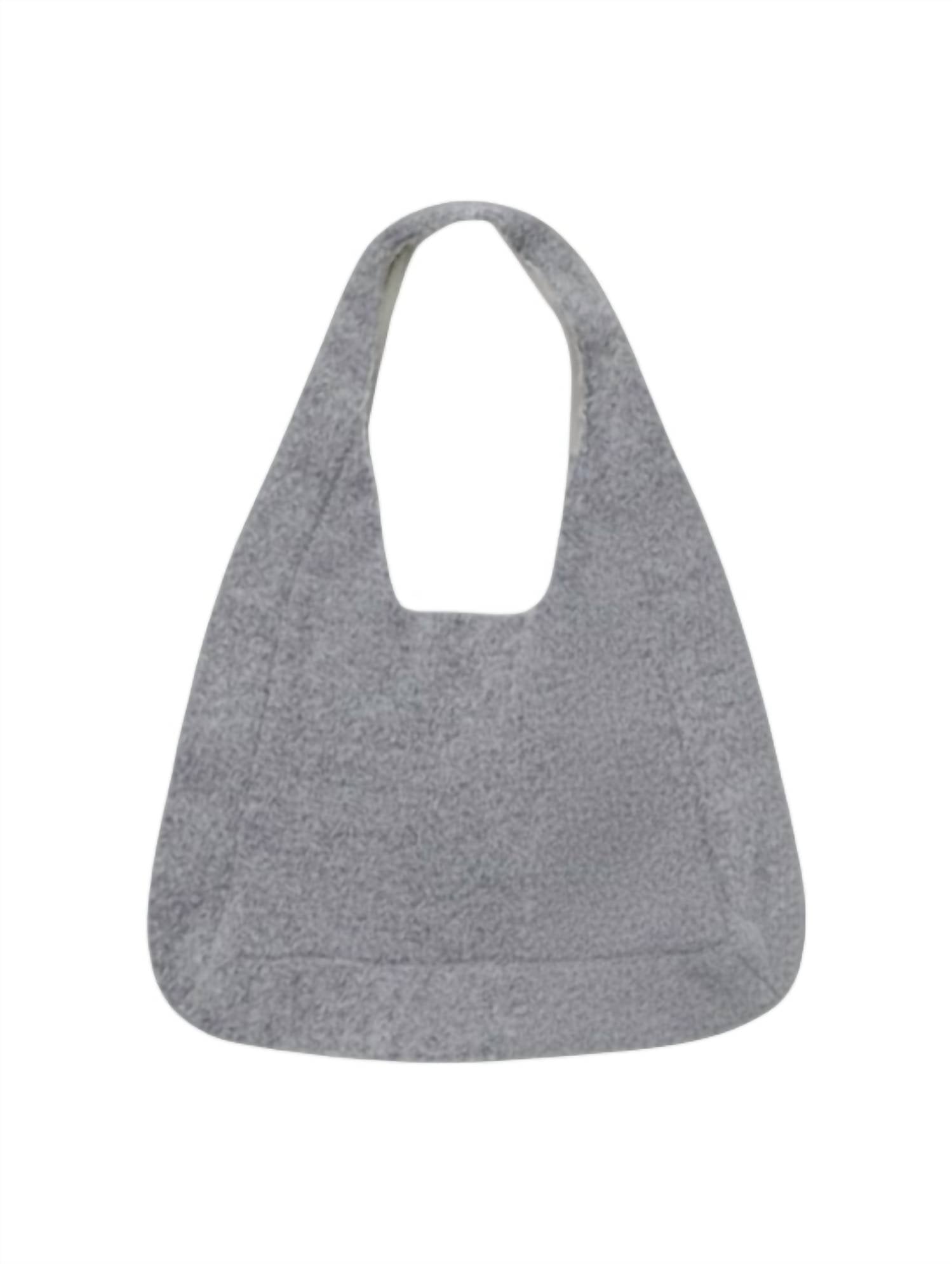 GRADE & GATHER Women's Medium Sized Knitted Shoulder Bag in grey - women's bag