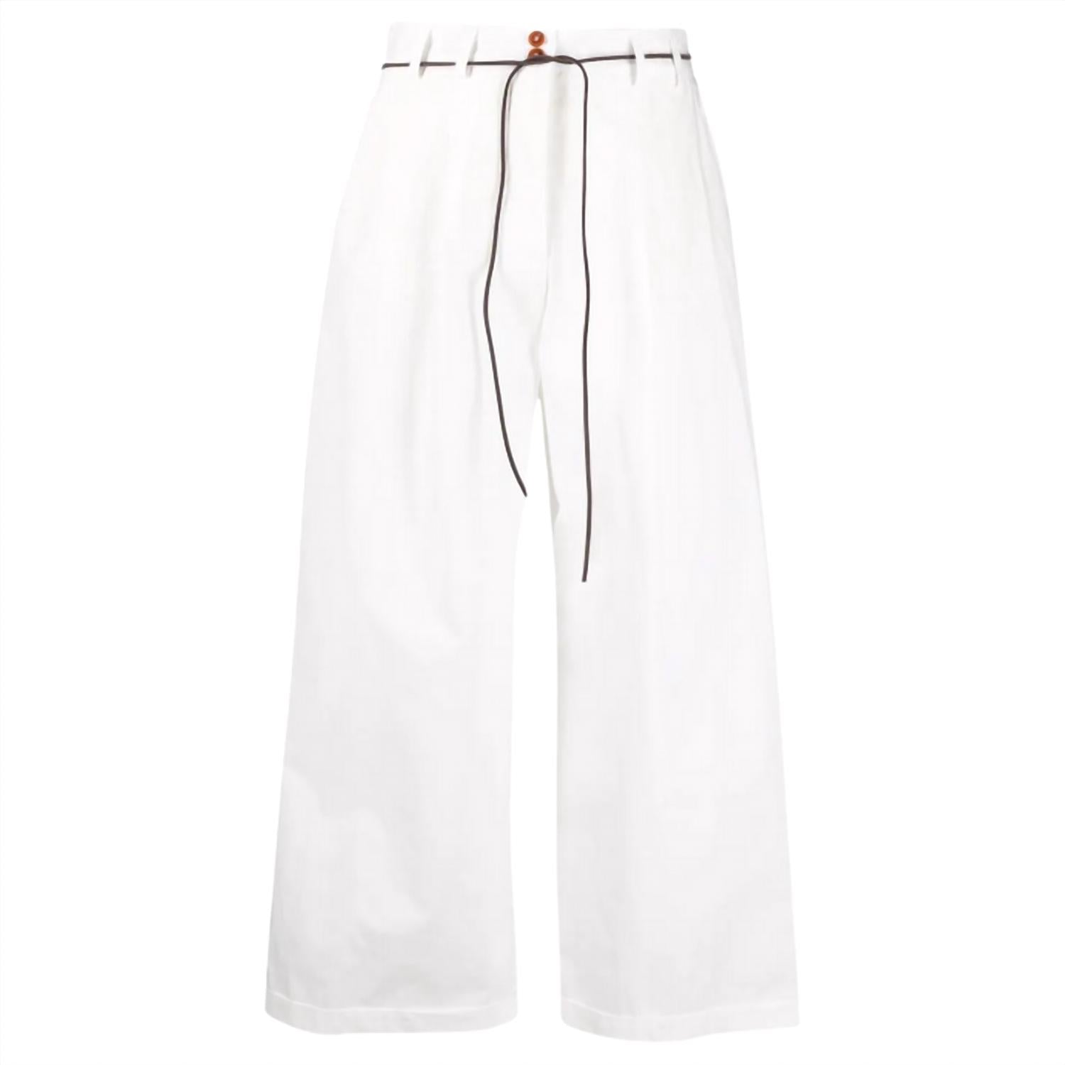 ALYSI Women's Wide Pleat Trousers in white - women's pants