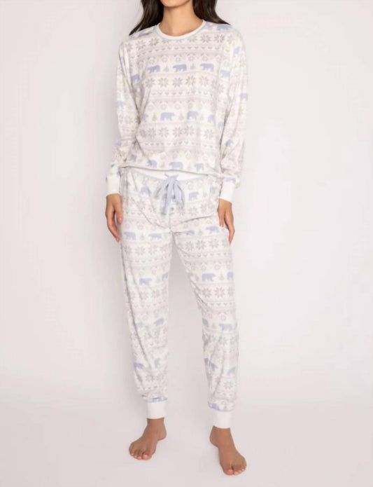 Pj Salvage - Polar Bear Express Luxe Micro Velour Top and Pant Set