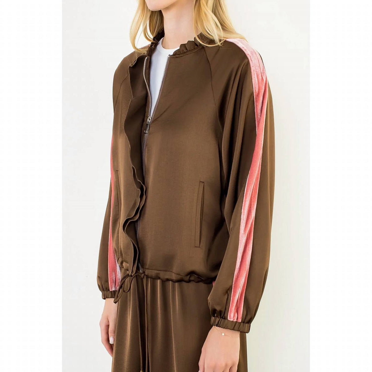 Thml - Ruffled Zip Up Track Jacket