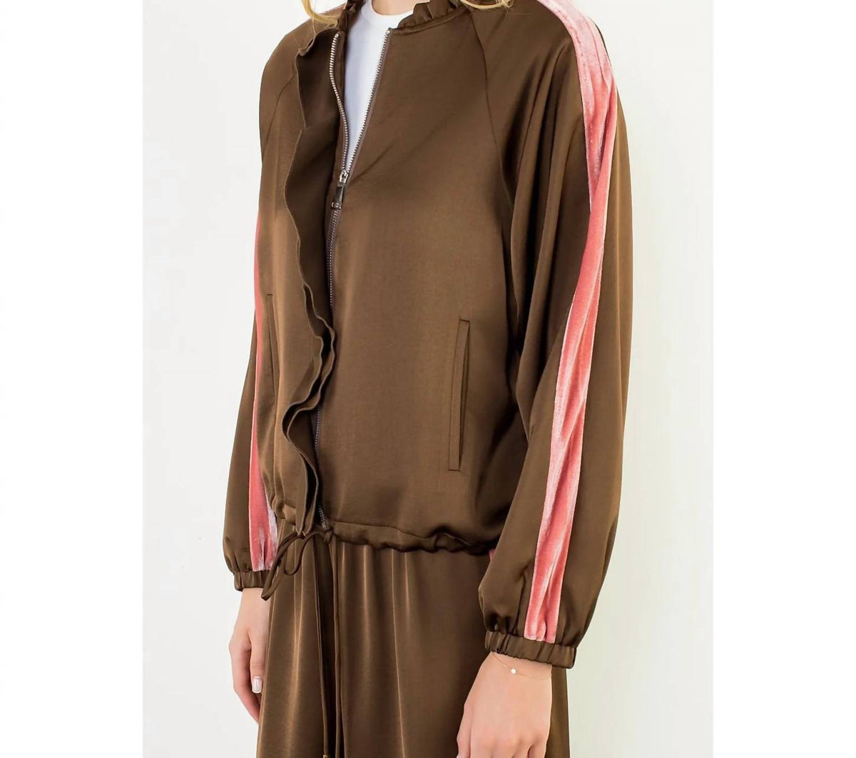 Thml - Ruffled Zip Up Track Jacket