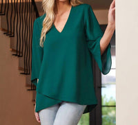 Karen Kane - Bracelet Sleeve Asymmetric Top - Petite