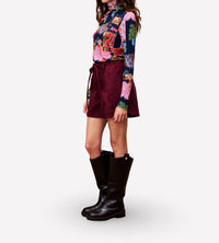 FRNCH Ginette Shorts in burgundy - women's shorts - detail view