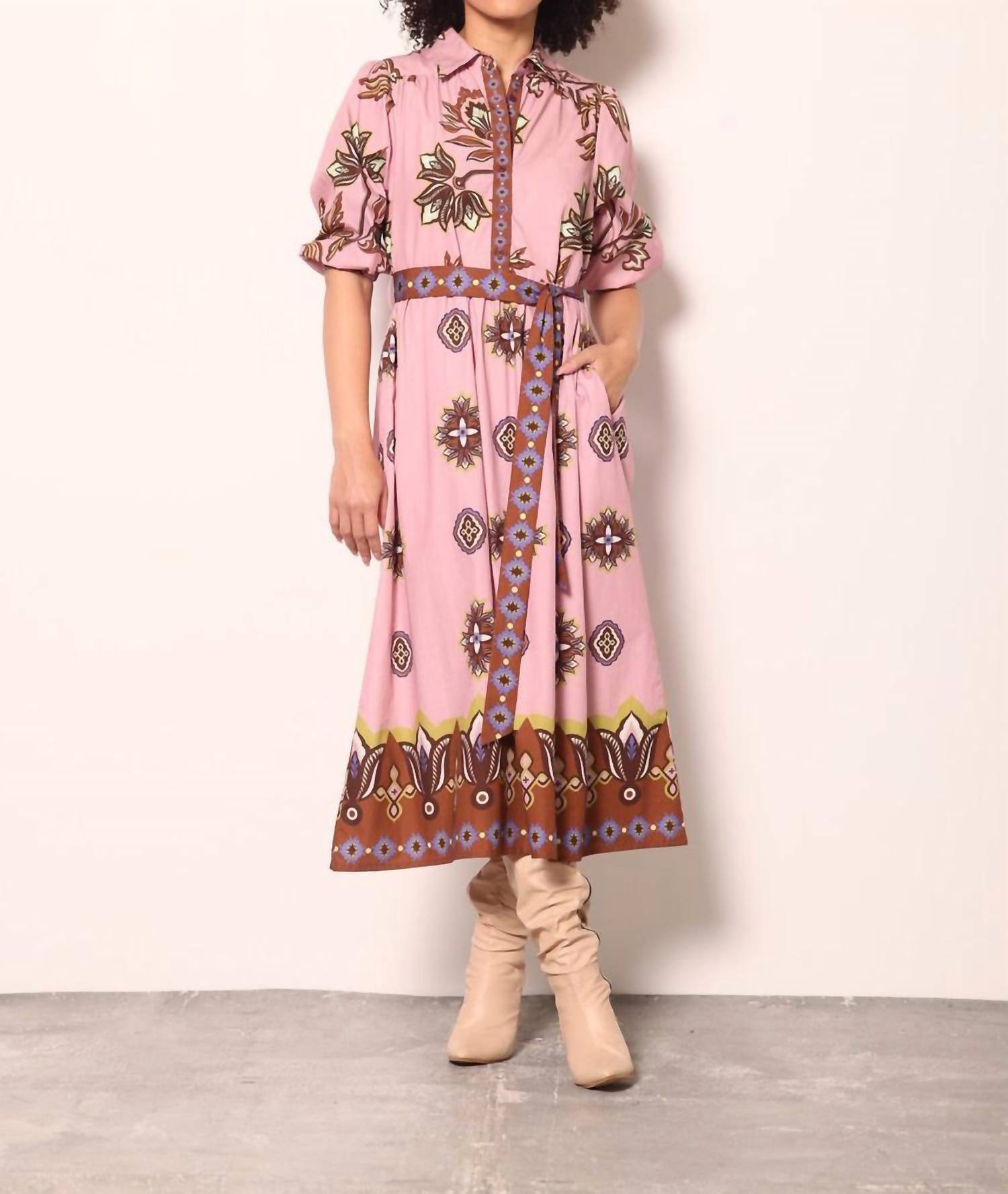 maude vivante Remi Midi Dress in floral motifs - women's dress