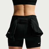 NIKE Dri-fit High-waisted Trail Running Shorts in black summit white - women's shorts - detail view