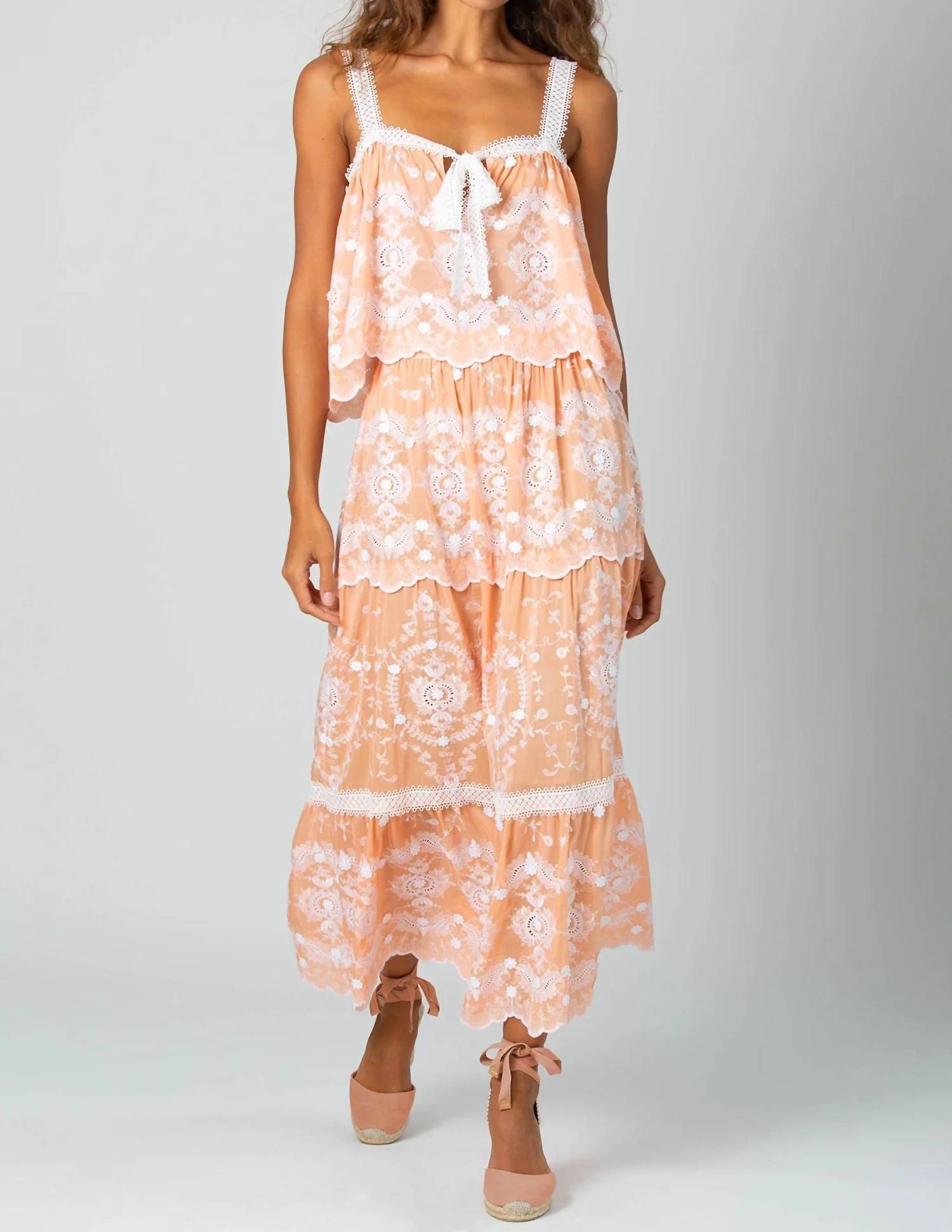 Miguelina - Kaila Floating Flower Voile Embroidery Tank