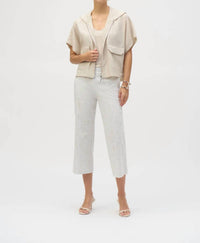 Joseph Ribkoff - Nylon Hooded Short Sleeve Boxy Jacket