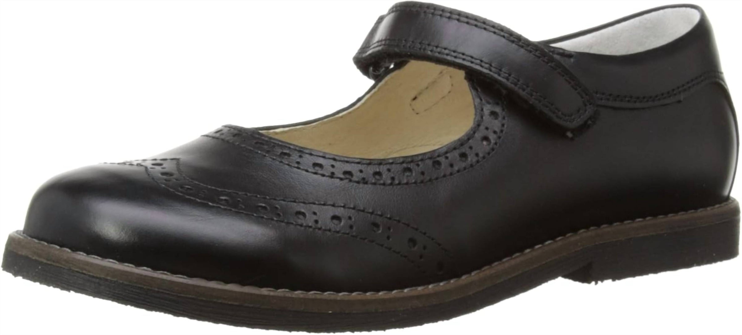 Froddo Girls G3140006-6 Mary Jane Flats in black - kids' shoe - detail view