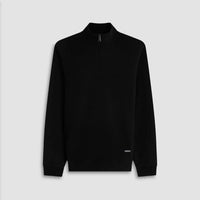 Bugatchi Uomo Textured 1/4 Zip Knit Pullover in black - men's sweater - view 7