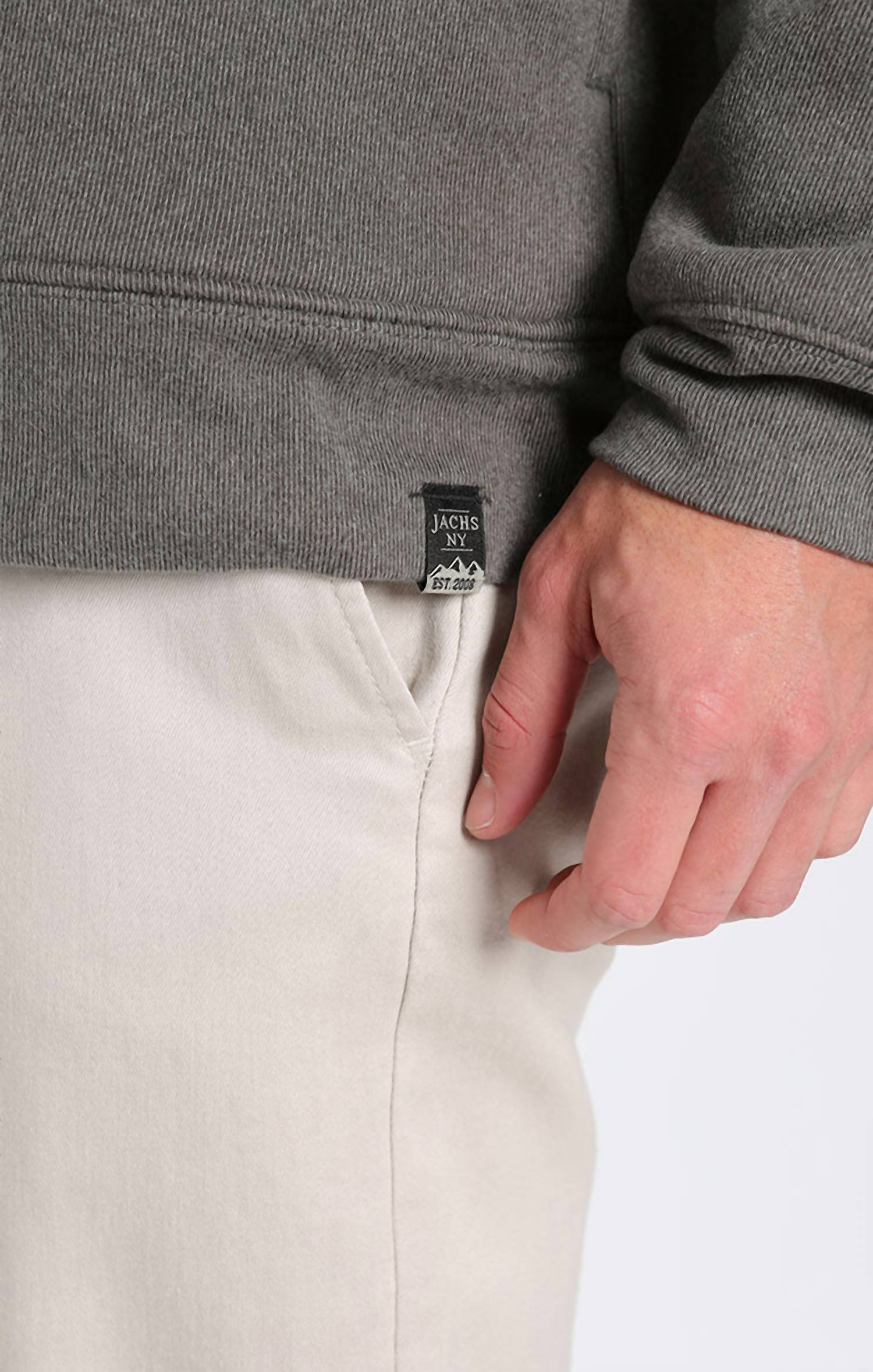 Jachs New York - Sherpa Lined Ultra Soft Ribbed Hooded Henley Sweatshirt