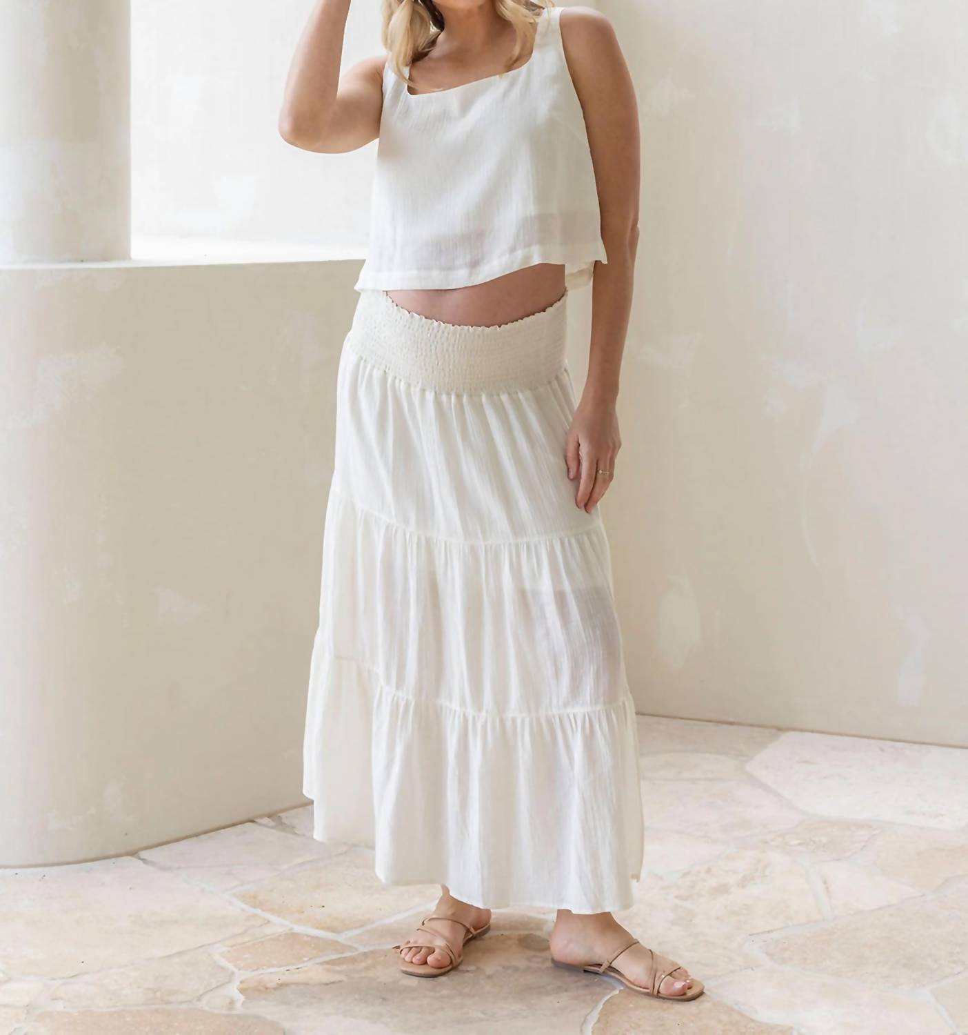 Angel Maternity - Ellie Maternity Shirred Maxi Skirt