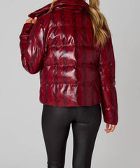 BUDDYLOVE Addison Snake Puffer Jacket in red black - women's jacket - alternate view